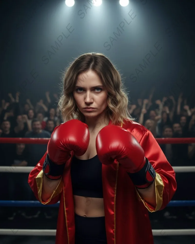Sports-inspired AI Photo Booth concept of a guest as a boxer in the ring