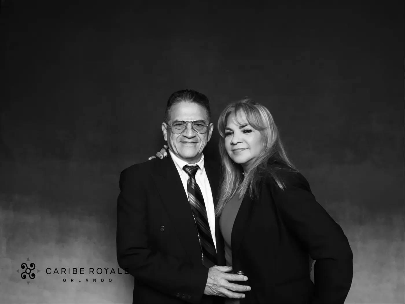 Guests at the Caribe Royale Orlando holiday party Glam photo booth