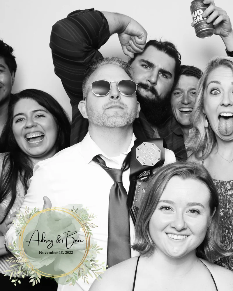 Custom branded glam photo booth template for an Orlando corporate event