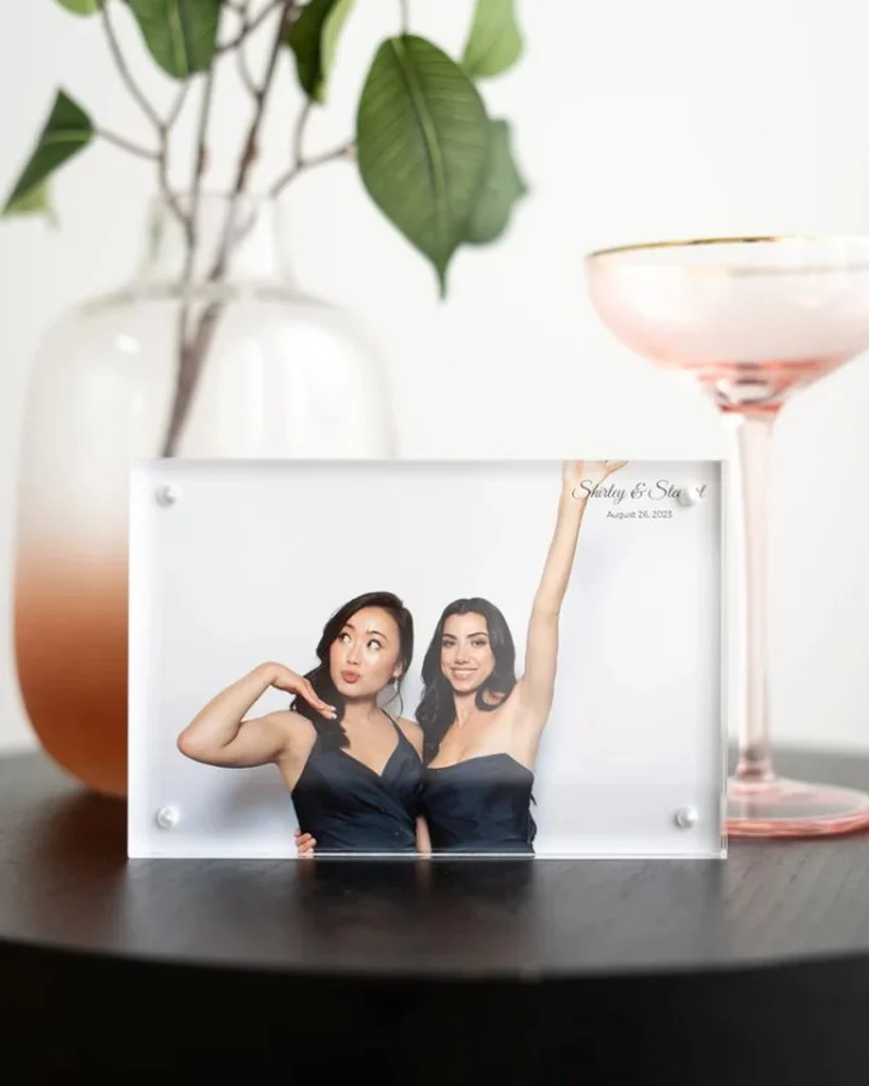 Luxury framed Glam Booth keepsake print displayed at an Orlando wedding