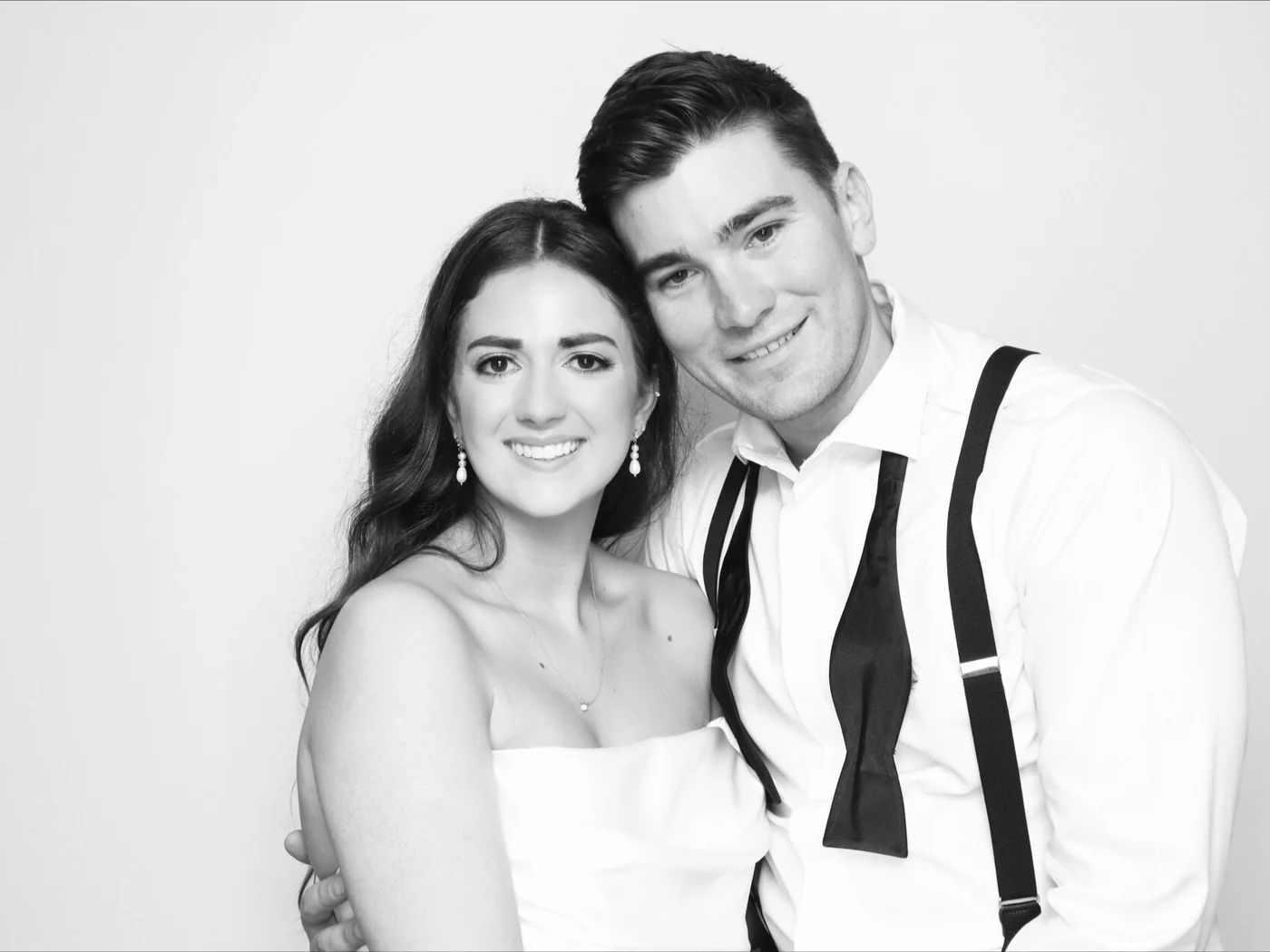 Black and white glam photo booth portrait at an Orlando wedding