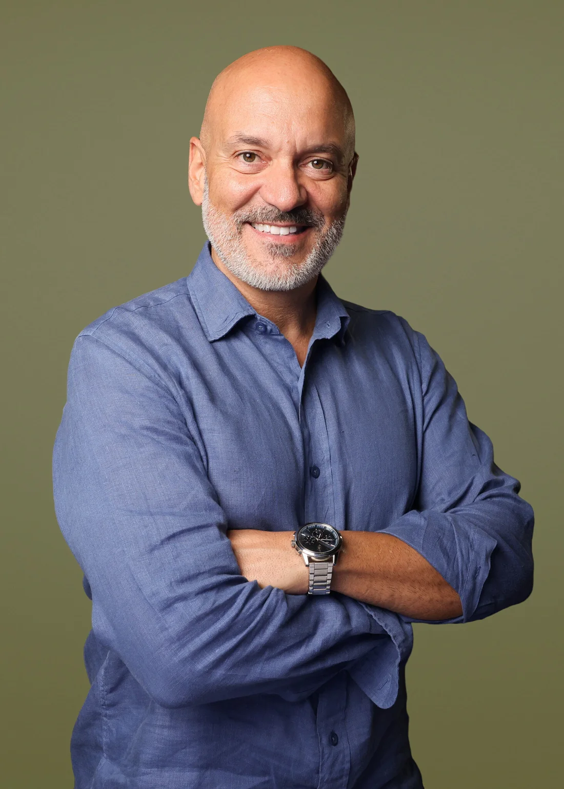 Professional headshot of a conference attendee captured at a corporate headshot activation