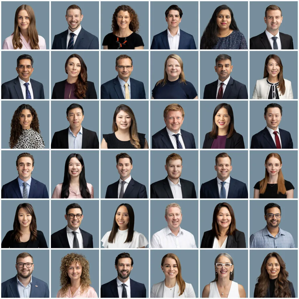 Collage of consistent professional corporate headshots for a high-volume headshot booth activation