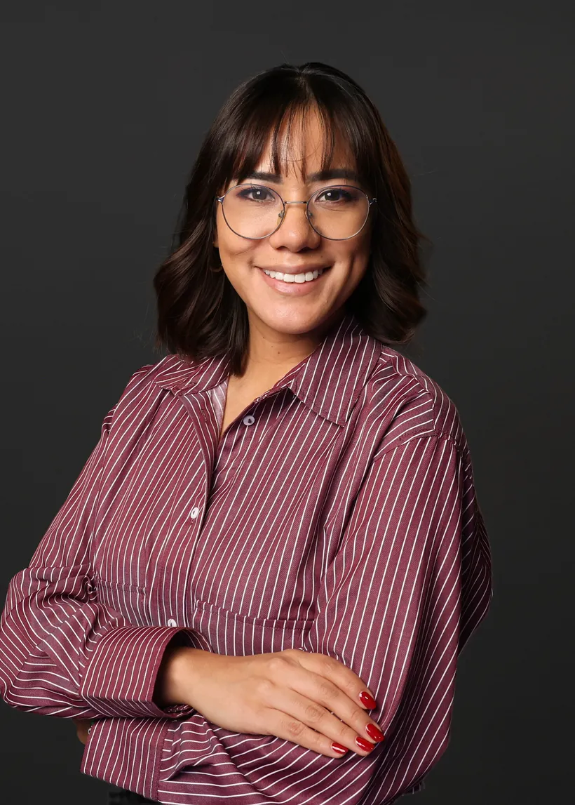 High-key studio headshot with bright clean lighting