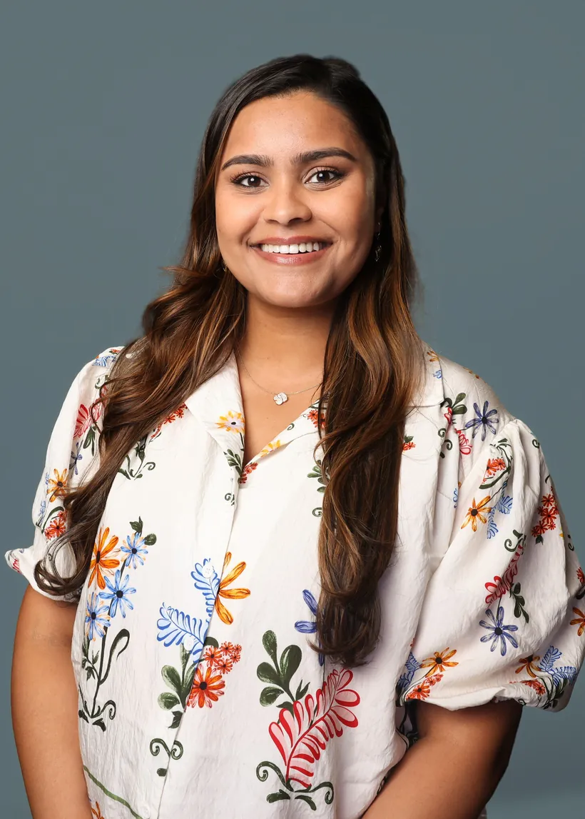 Corporate event headshot with studio lighting