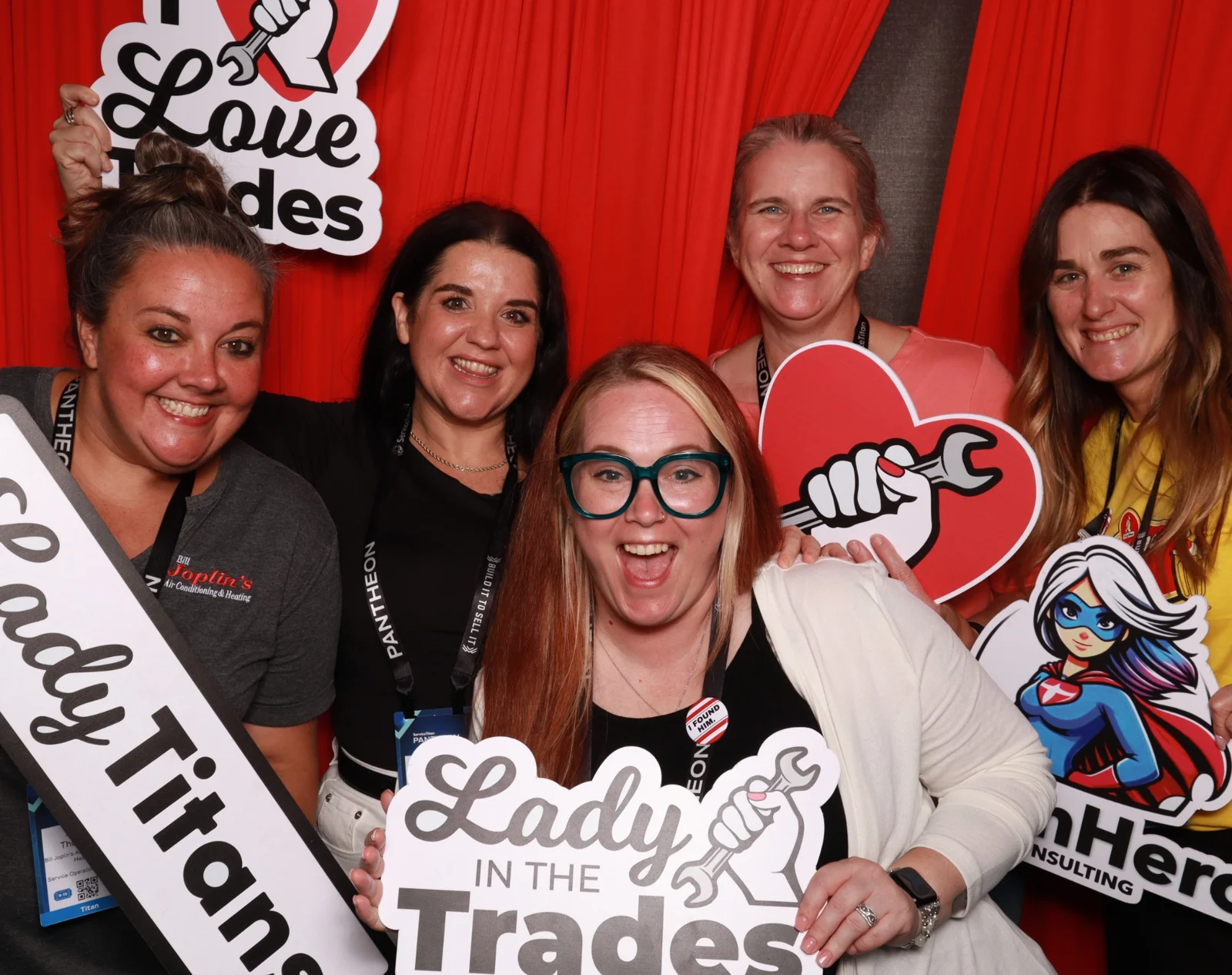 Guests enjoying the Lady Titans photo booth at Walt Disney World Swan and Dolphin