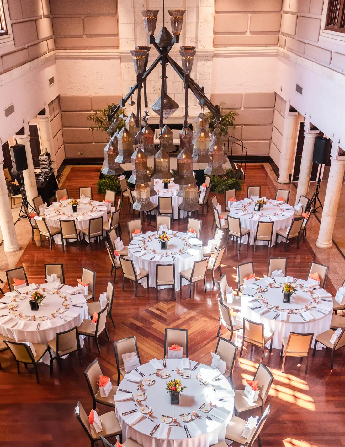 Orlando event photography of a polished banquet room set for a corporate gala, an example of event detail coverage