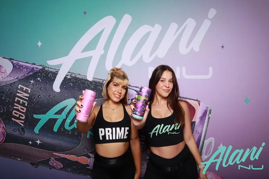 Custom branded photo booth activation at a large-scale corporate event